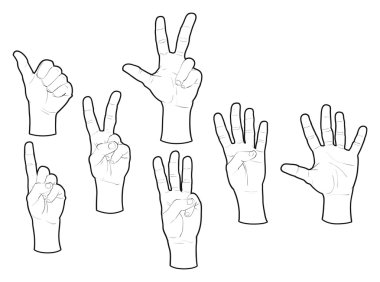 Hands and numbers. clipart