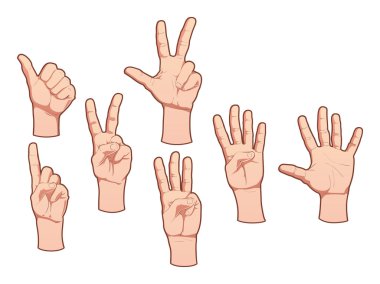 Hands and numbers. clipart