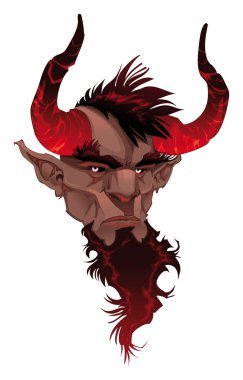 Devil face. Demon's portrait. clipart