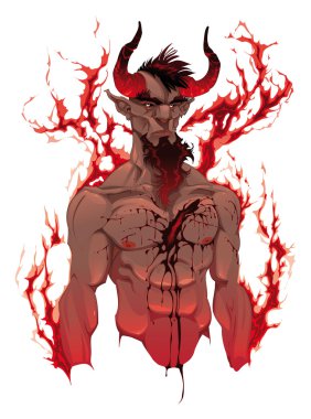 Devil. Demon's portrait. clipart