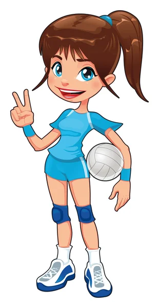 Young volleyball player. — Stock Vector