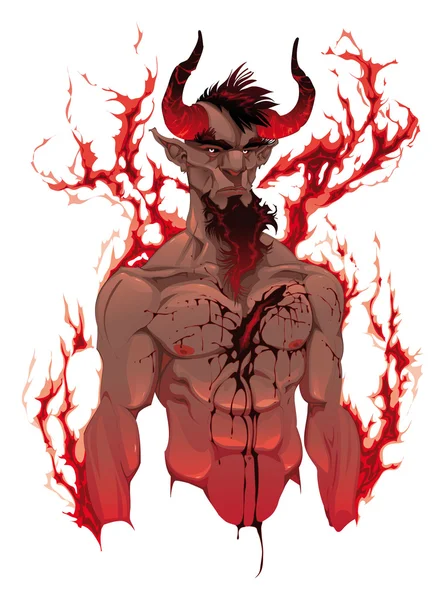 Diable. Portrait du démon . — Image vectorielle