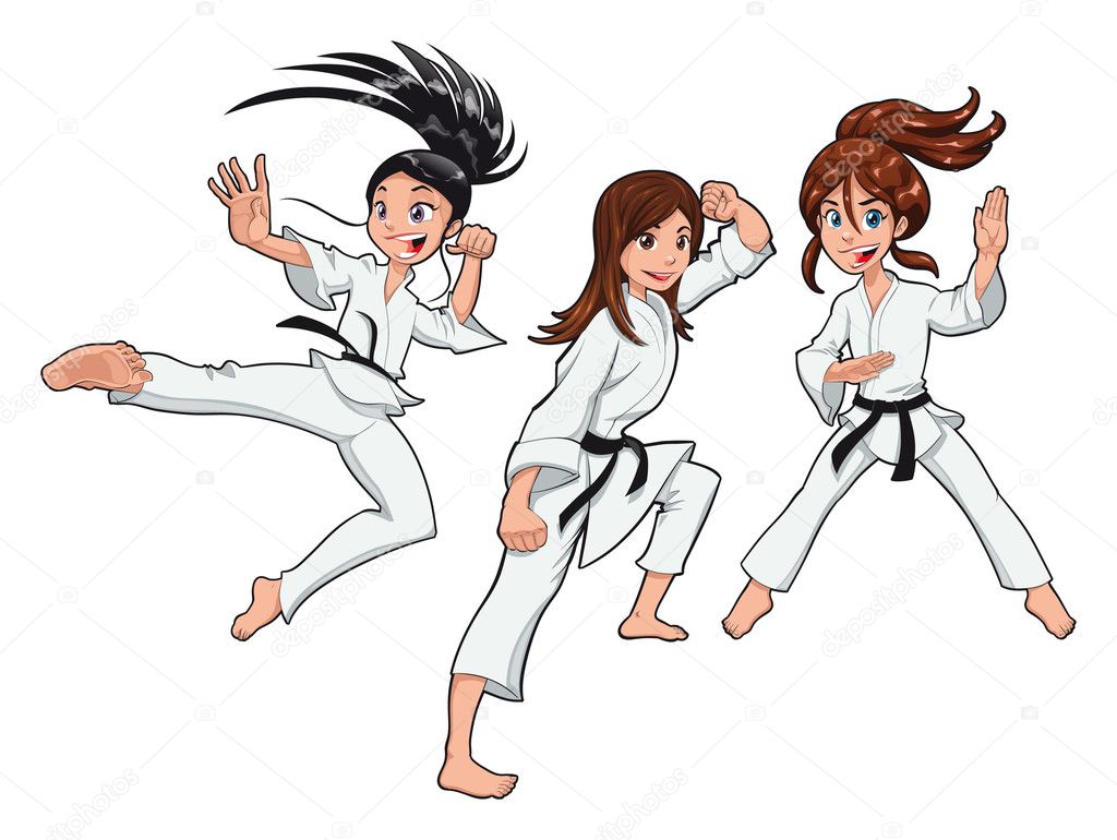 Young girls, Karate Players.
