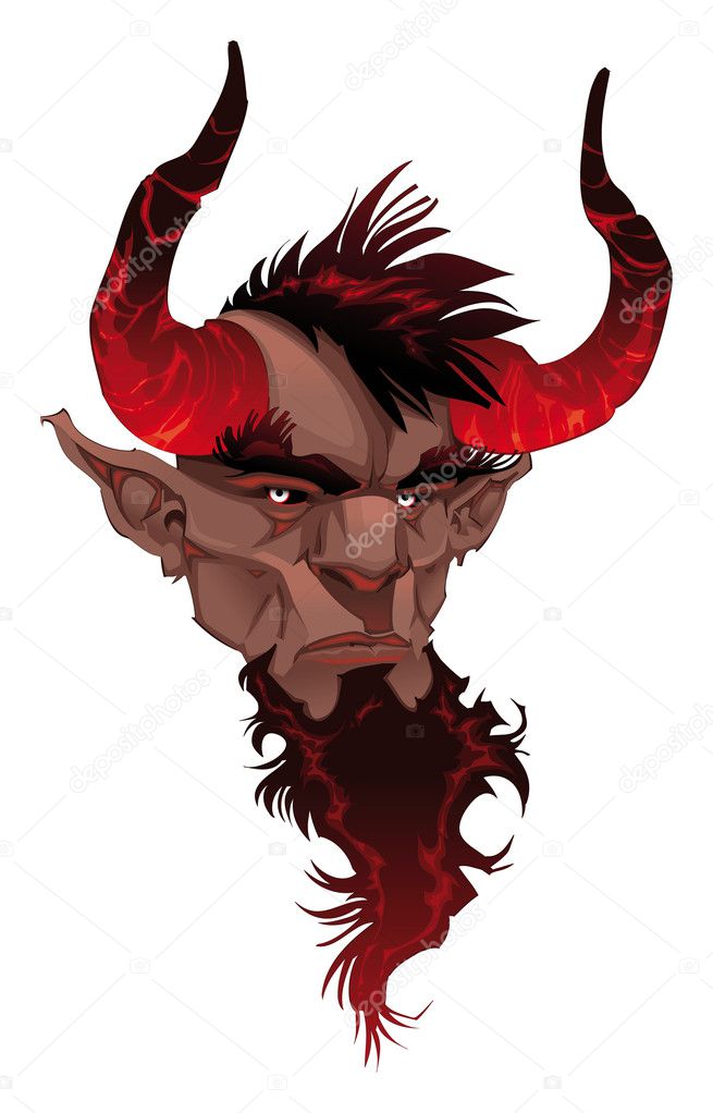 Devil face. Demon's portrait.