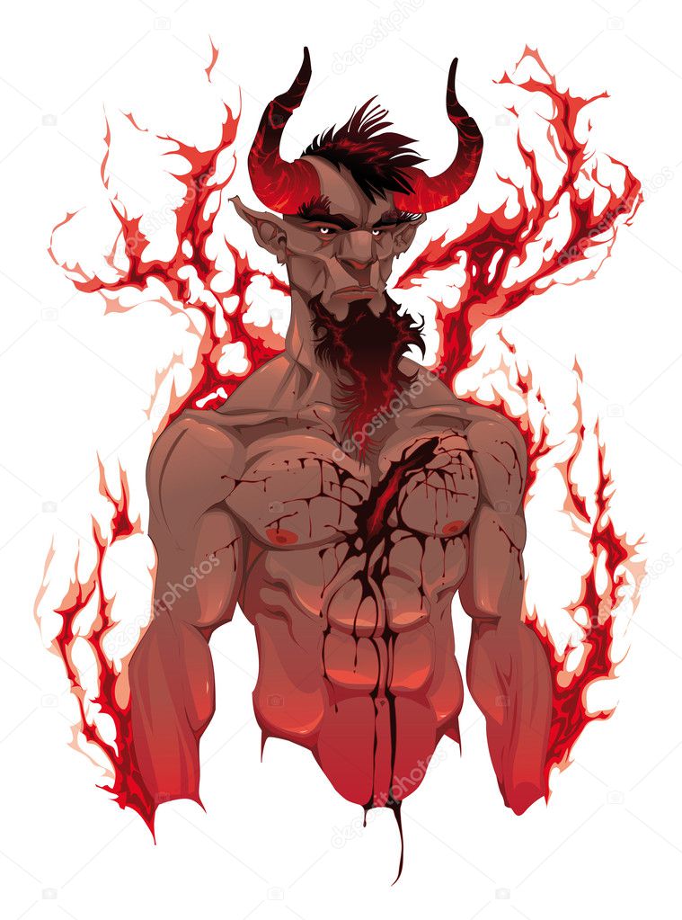 Devil. Demon's portrait.