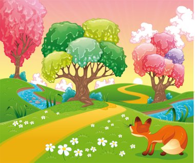 Fox in the wood. clipart