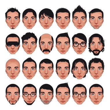 Avatar, men's portraits. clipart