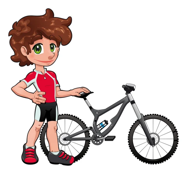 Bebé ciclista . — Vector de stock