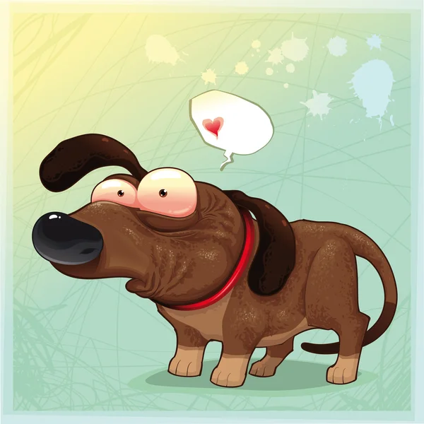 Grappige hond met ballon. — Stockvector