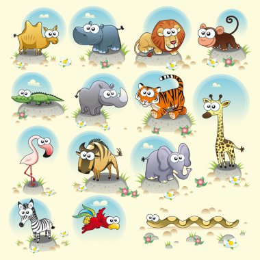 Savannah animals. clipart