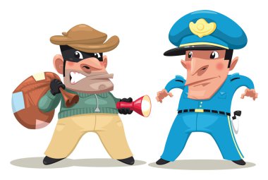Thief and guard. clipart