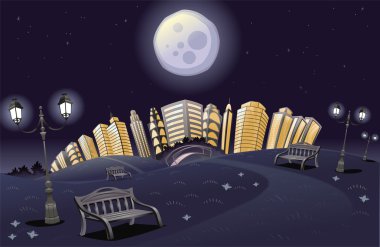 Park in the night. clipart