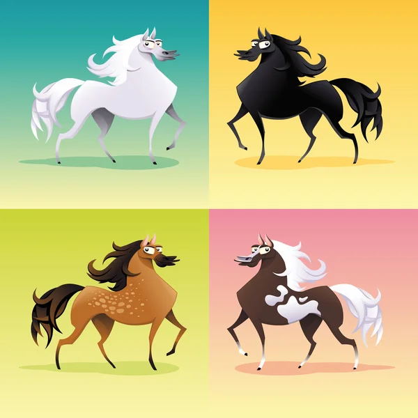 Family of horses. — Stock Vector