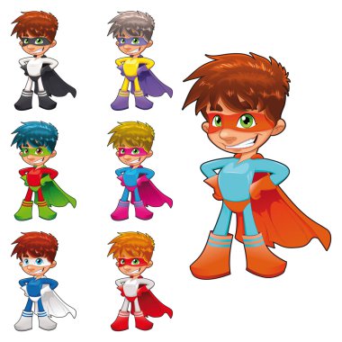 Young superheroes. clipart