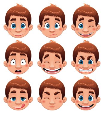 Boy Expressions. clipart