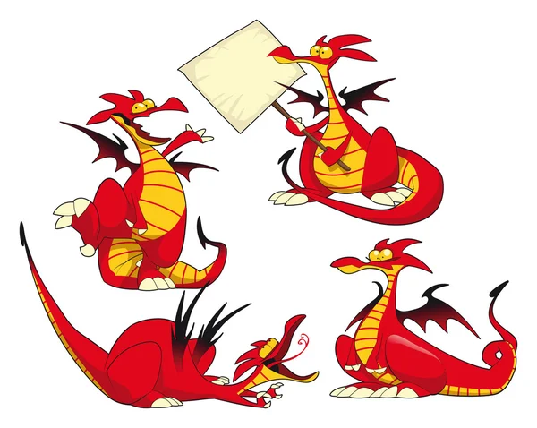 Dragons drôles . — Image vectorielle