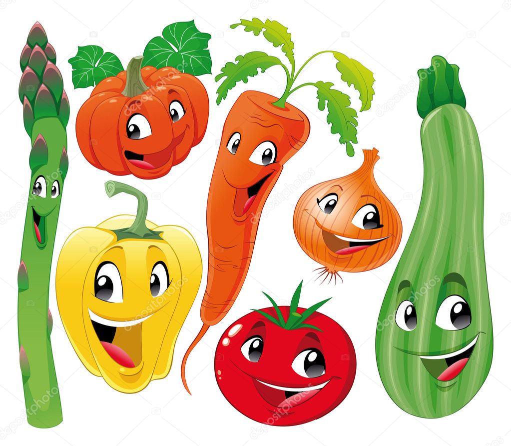 Dibujos animados de verduras imágenes de stock de arte vectorial | Depositphotos