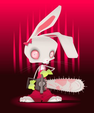 Horror bunny with background. clipart