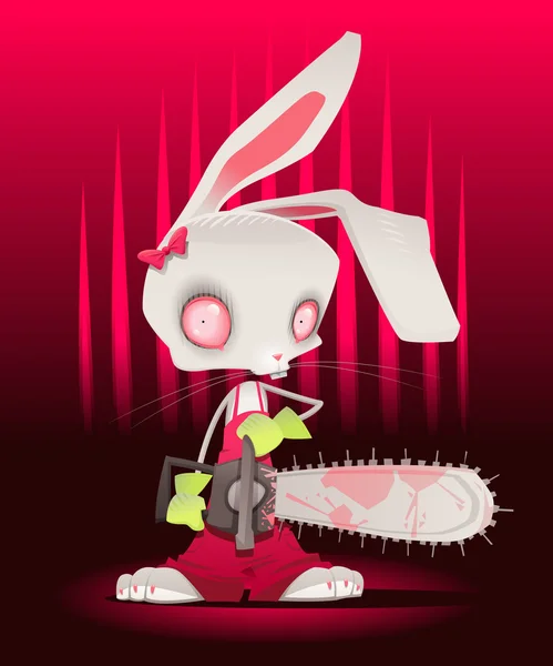 Horror bunny met achtergrond. — Stockvector