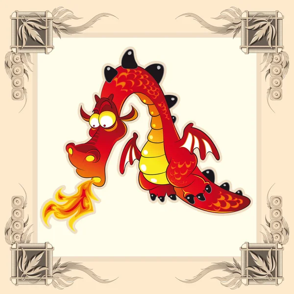 Funny Dragon — Stock Vector