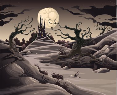 Horror landscape. clipart