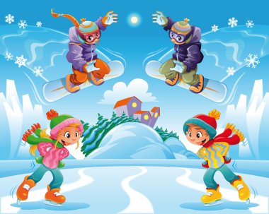 Winter scene. clipart