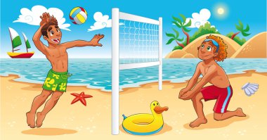 Beach Volley scene. clipart