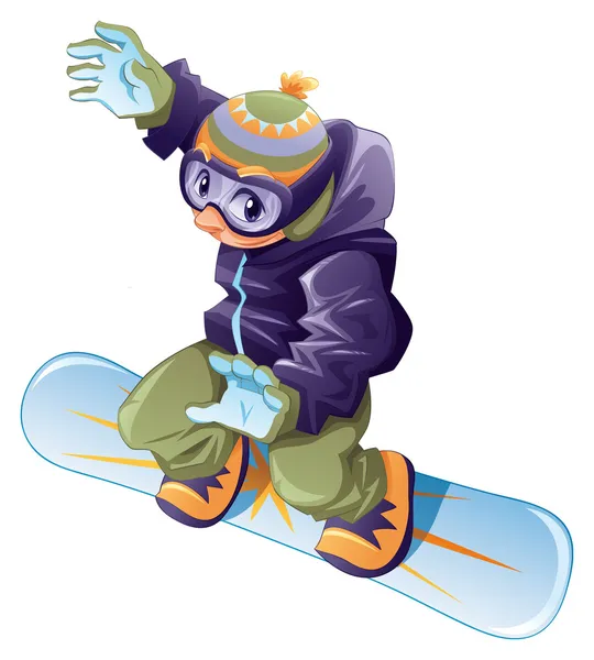 Jonge snowboarder. — Stockvector