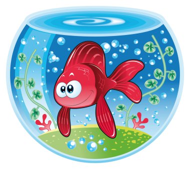 Baby fish in water clipart