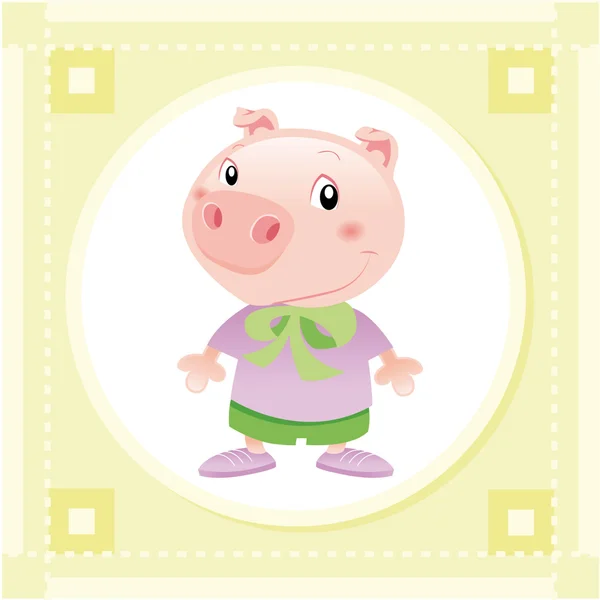 Cerdo bebé — Vector de stock