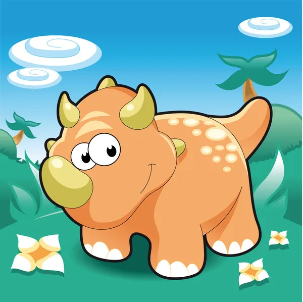 Baby Triceratops — Stock Vector