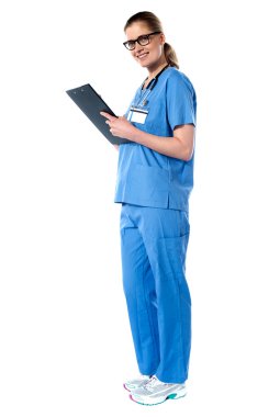 Full length portrait of a lady doctor clipart