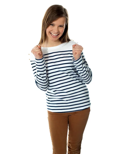 Excited sweet smiling teenager — Stock Photo, Image