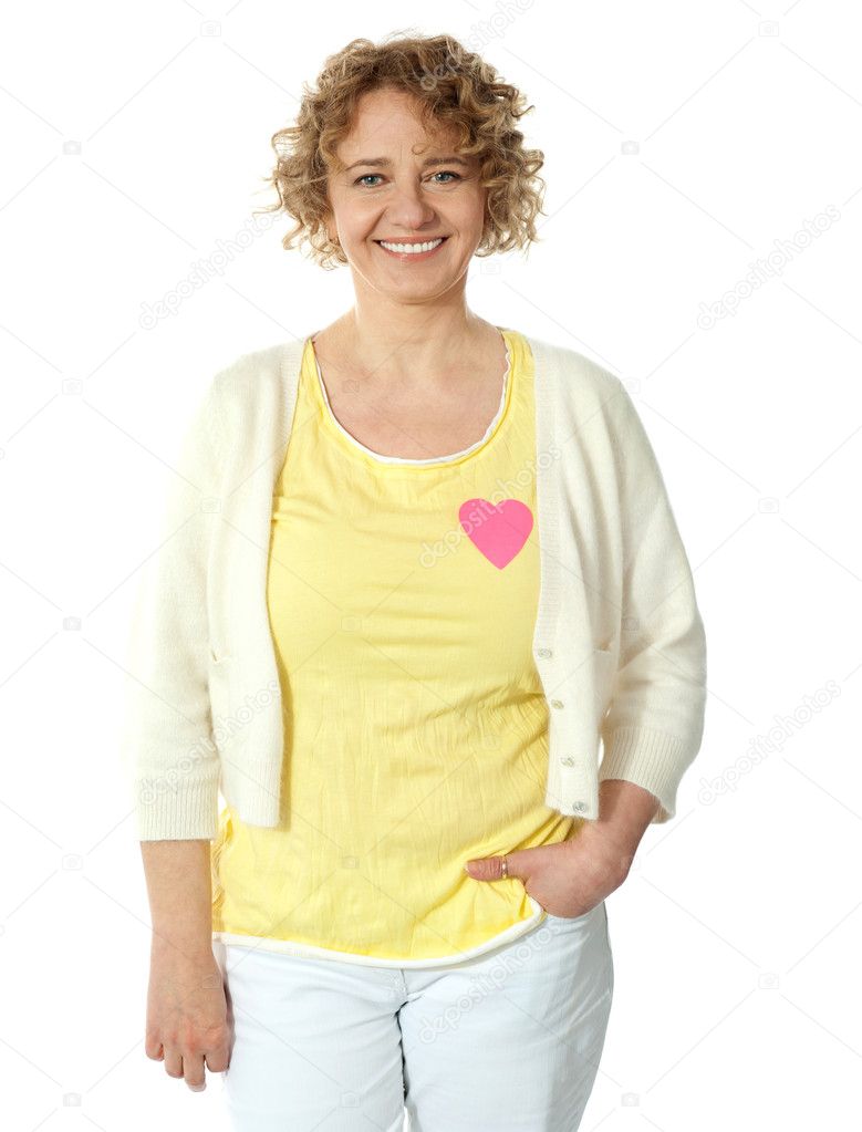 Attractive woman with paper heart