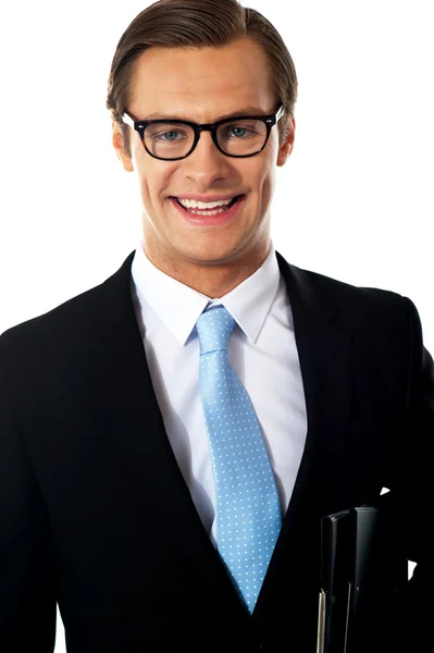 Closeup úsměvu firemní mladý muž — Stock fotografie