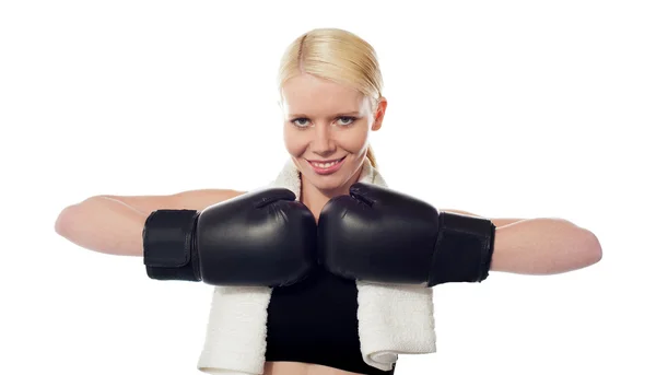 The boxer lady — Stock Photo, Image