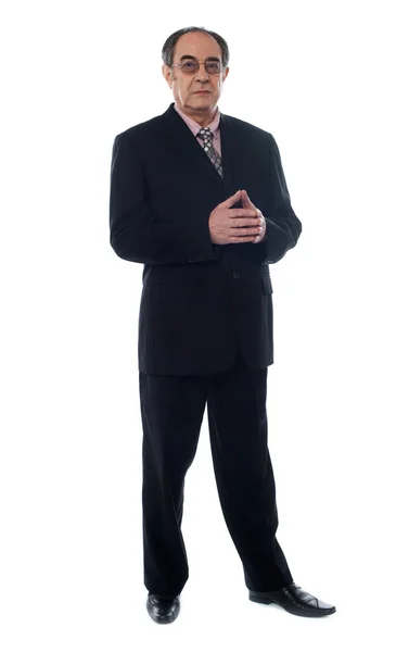 Full length view of elder businessman posing — Stock Photo, Image