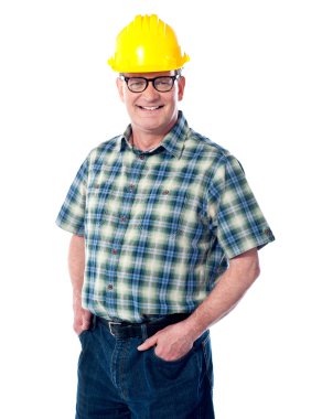 Smiling matured architect posing clipart