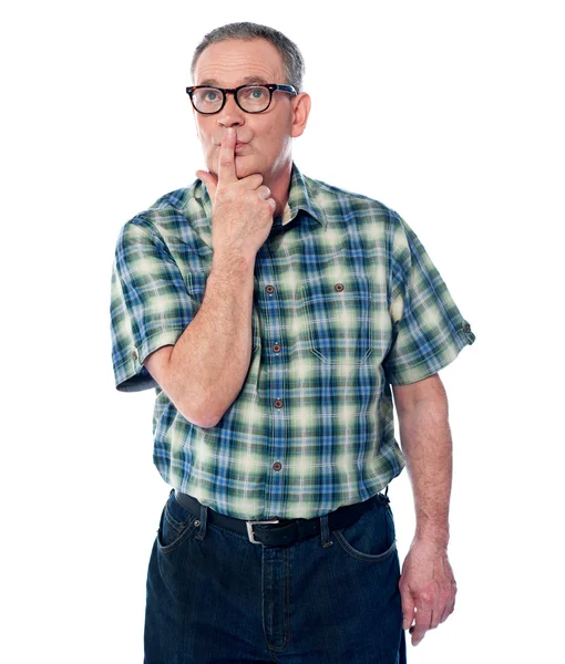Old wise guy thinking. Dreaming — Stock Photo, Image