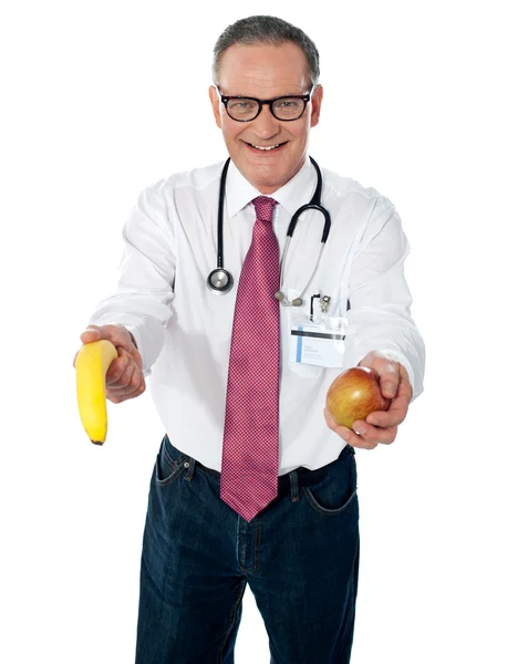 En frukt om dagen håller doktorn borta — Stockfoto