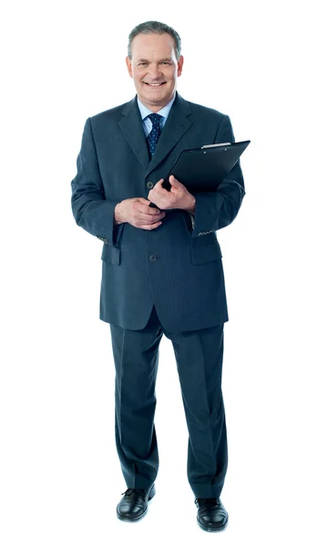 Firemní senior drží obchodních dokumentů — Stock fotografie