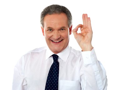 Aged boss showing excellent gesture clipart