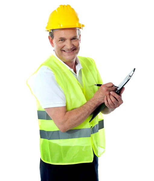 Szczęśliwy budowlane starszy inżynier — Zdjęcie stockowe