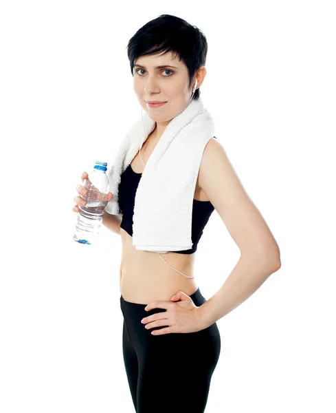 Fitness žena portrét izolované — Stock fotografie