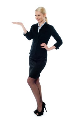 Full pose of charming young businesswoman clipart