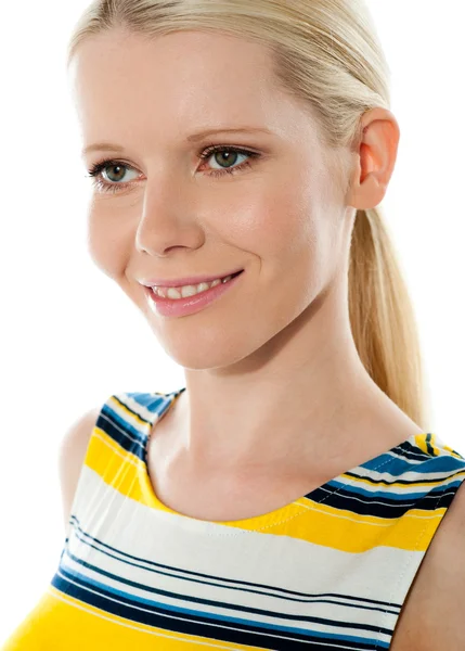 Closeup shot of blond girl looking away — Stock Photo, Image