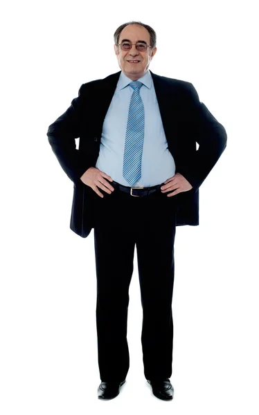 Senior manager poisng with hands on his waist — Stock Photo, Image