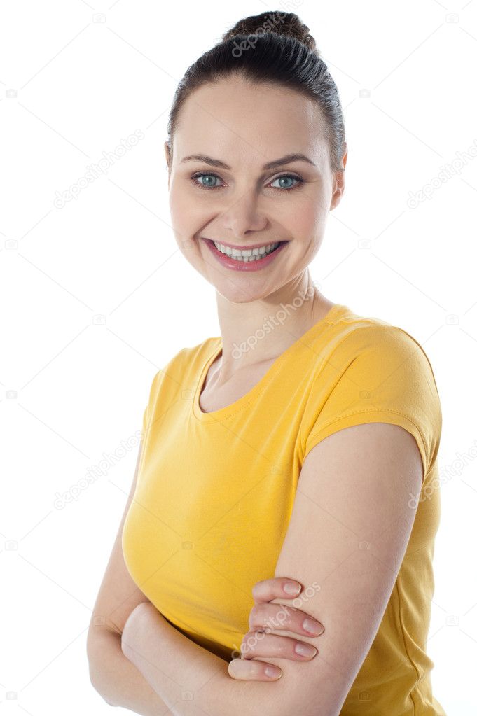 Smiling portrait of a skinny amarican teenager