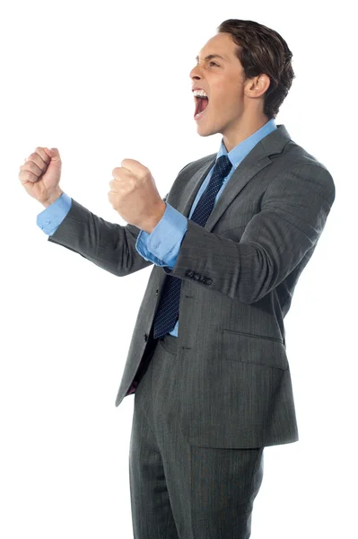 Portrait of an excited businessman — Stock Photo, Image