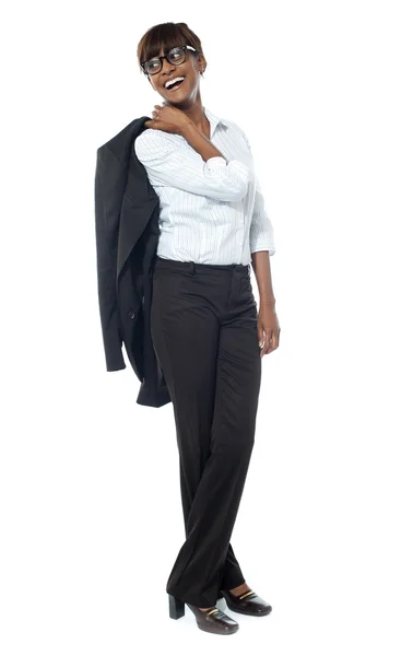 完整长度的一名女性公司经理 — 图库照片
